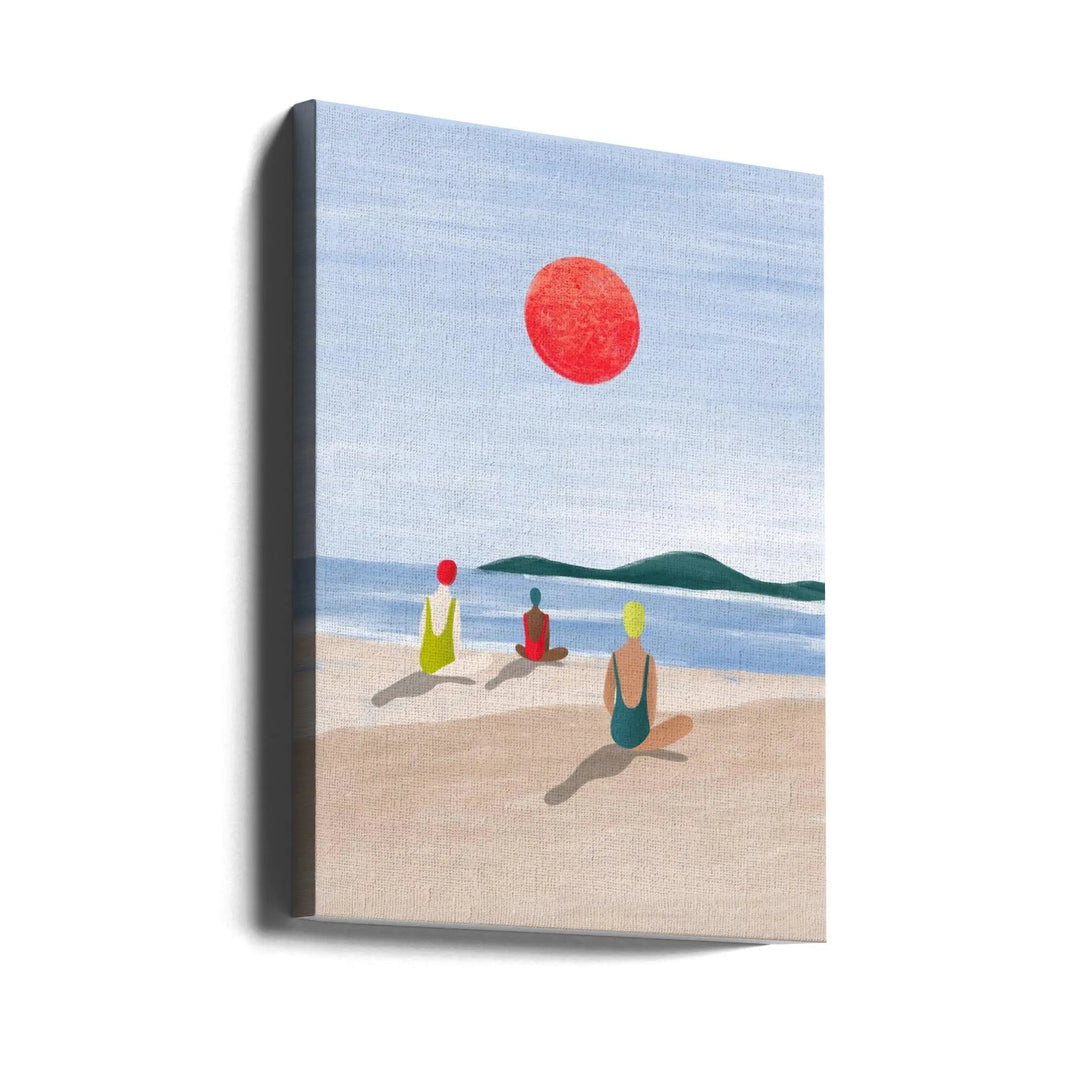 Girls At the Beach - Stretched Canvas, Poster or Fine Art Print I Heart Wall Art