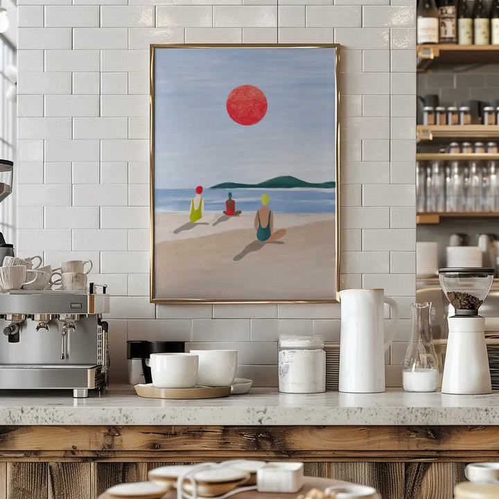 Girls At the Beach - Stretched Canvas, Poster or Fine Art Print I Heart Wall Art