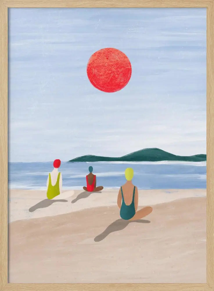 Girls At the Beach - Stretched Canvas, Poster or Fine Art Print I Heart Wall Art