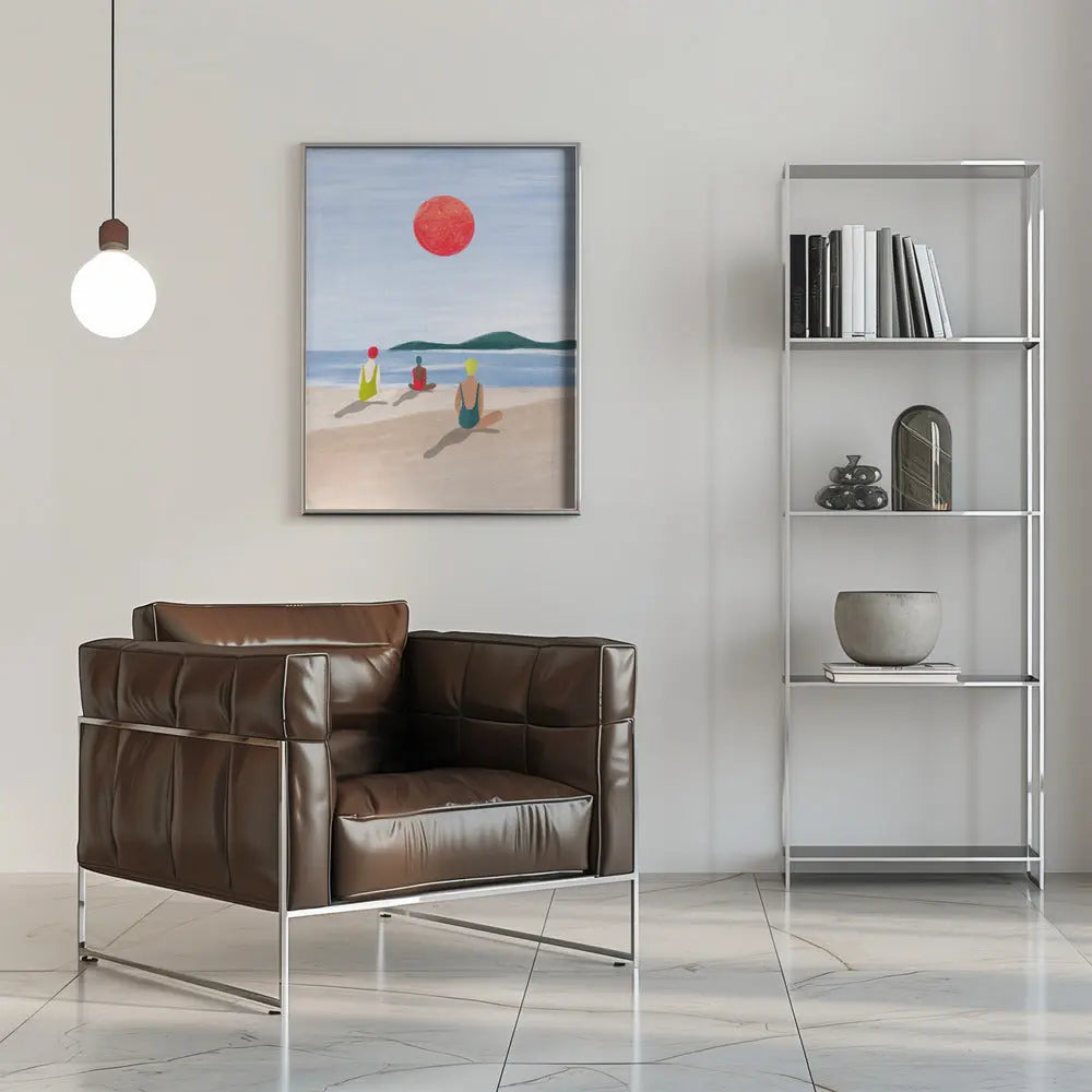 Girls At the Beach - Stretched Canvas, Poster or Fine Art Print I Heart Wall Art