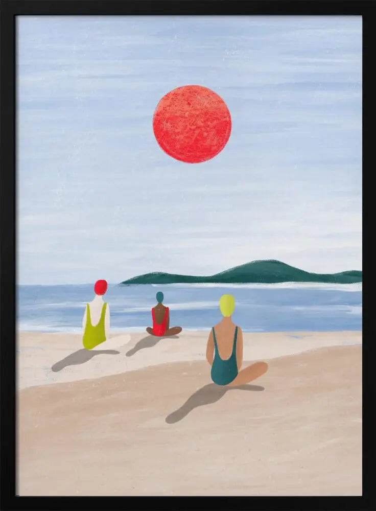 Girls At the Beach - Stretched Canvas, Poster or Fine Art Print I Heart Wall Art
