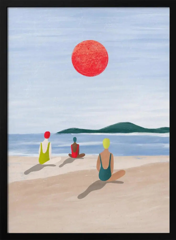 Girls At the Beach - Stretched Canvas, Poster or Fine Art Print I Heart Wall Art