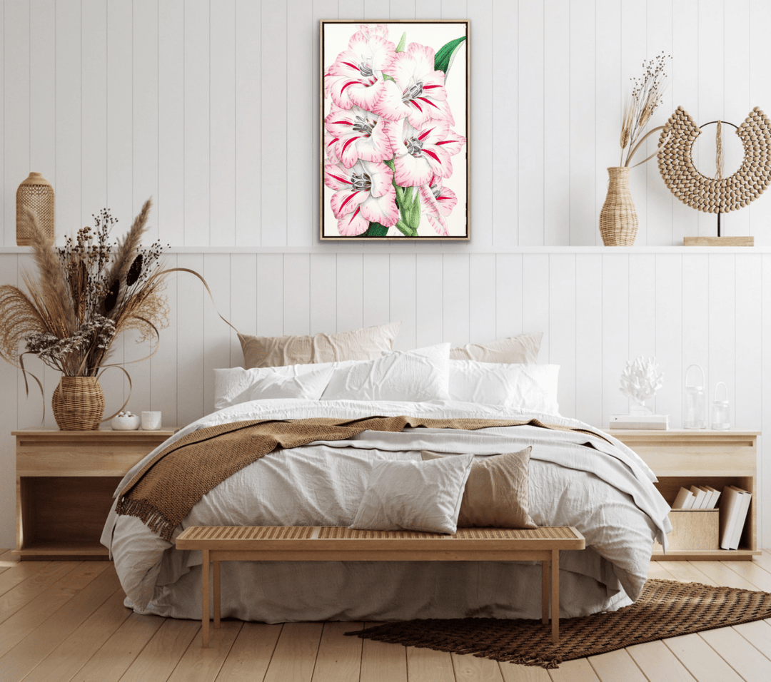 Gladiolus from The Floral Magazine (1861 - 1881) by Worthington G. Smith, John N. Fitch and Walter H. Fitch - Botanical Illustration Stretched Canvas or Wall Art Print - I Heart Wall Art - Poster Print, Canvas Print or Framed Art Print