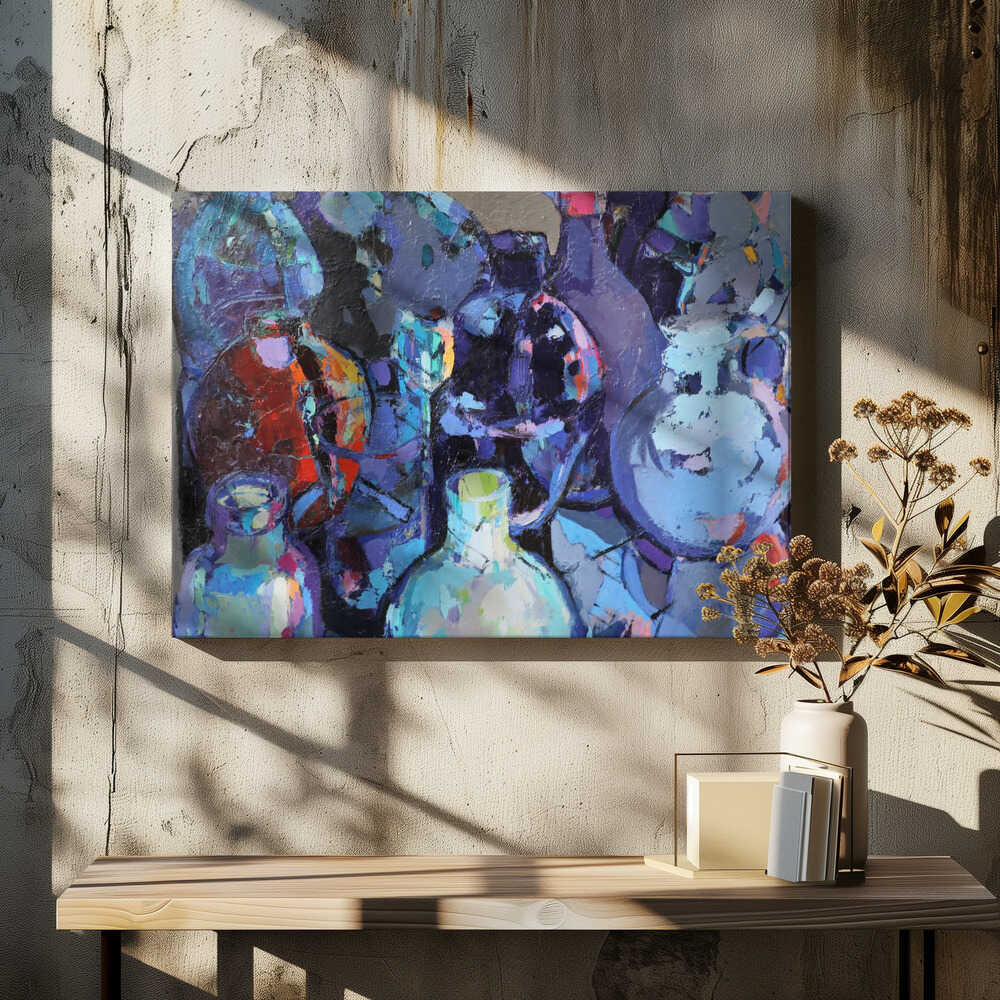 Glass. Jugs - Square Stretched Canvas, Poster or Fine Art Print - I Heart Wall Art - Poster Print, Canvas Print or Framed Art Print