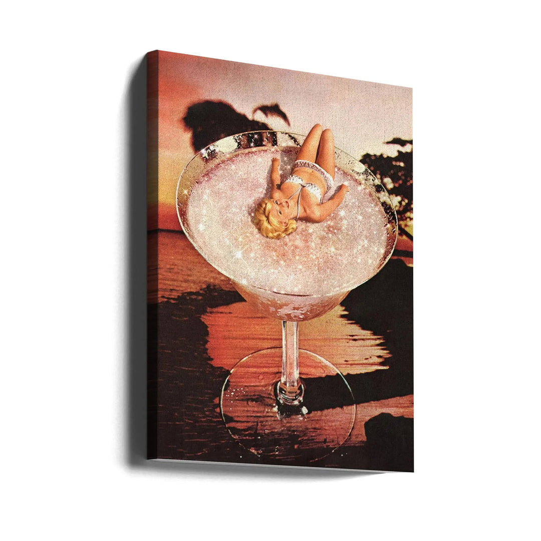 Glitter Pink Margarita - Stretched Canvas, Poster or Fine Art Print I Heart Wall Art