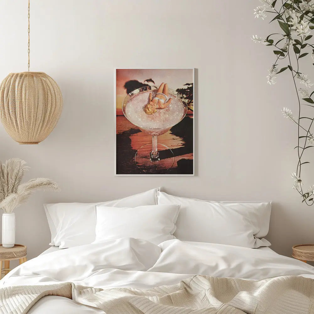Glitter Pink Margarita - Stretched Canvas, Poster or Fine Art Print I Heart Wall Art