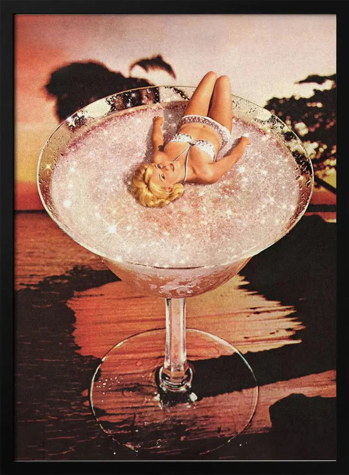 Glitter Pink Margarita - Stretched Canvas, Poster or Fine Art Print I Heart Wall Art