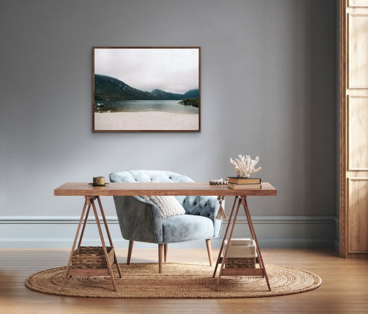 Gloomy Cradle Mountain - Lake Nature Photograph, Stretched Canvas or Wall Art Print - I Heart Wall Art - Poster Print, Canvas Print or Framed Art Print