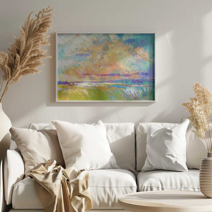 Glowing Skyline - Stretched Canvas, Poster or Fine Art Print - I Heart Wall Art - Poster Print, Canvas Print or Framed Art Print