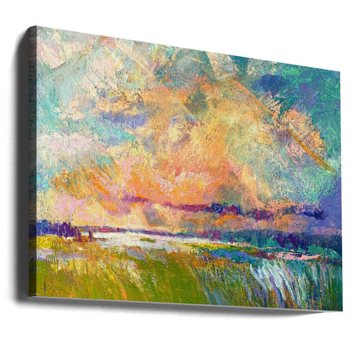 Glowing Skyline - Stretched Canvas, Poster or Fine Art Print - I Heart Wall Art - Poster Print, Canvas Print or Framed Art Print
