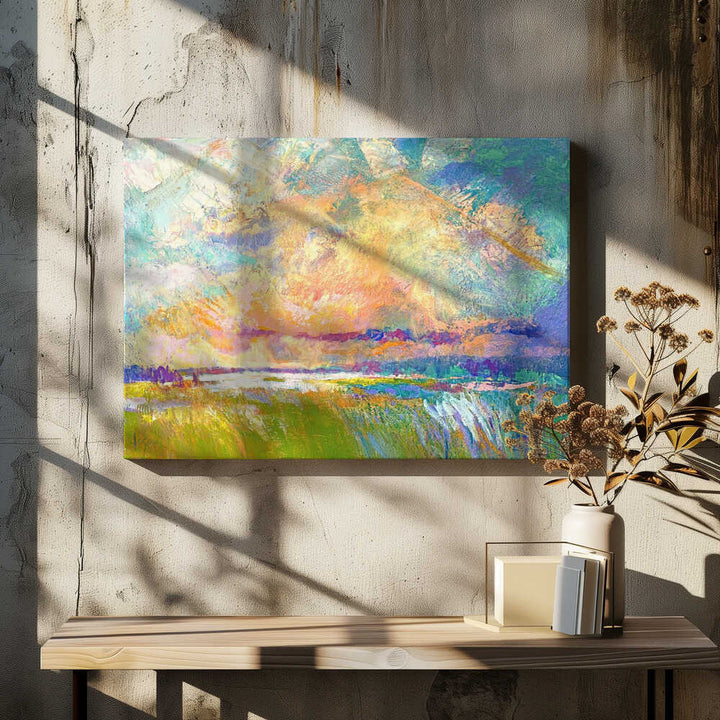 Glowing Skyline - Stretched Canvas, Poster or Fine Art Print - I Heart Wall Art - Poster Print, Canvas Print or Framed Art Print