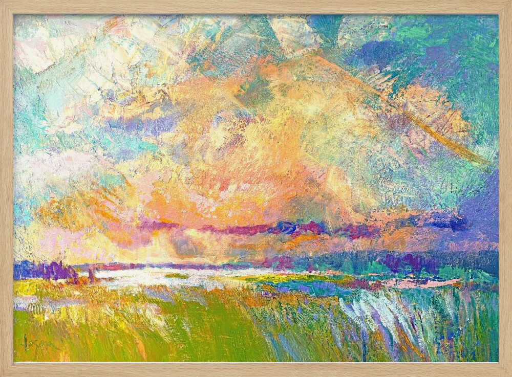 Glowing Skyline - Stretched Canvas, Poster or Fine Art Print - I Heart Wall Art - Poster Print, Canvas Print or Framed Art Print