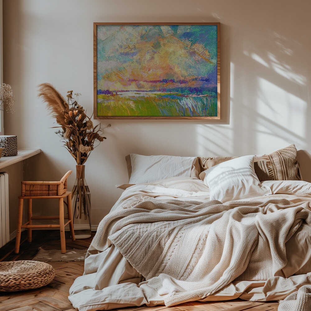 Glowing Skyline - Stretched Canvas, Poster or Fine Art Print - I Heart Wall Art - Poster Print, Canvas Print or Framed Art Print
