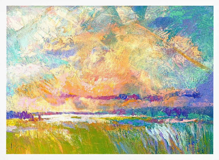 Glowing Skyline - Stretched Canvas, Poster or Fine Art Print - I Heart Wall Art - Poster Print, Canvas Print or Framed Art Print