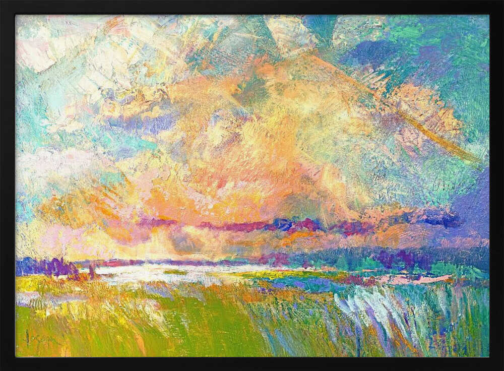 Glowing Skyline - Stretched Canvas, Poster or Fine Art Print - I Heart Wall Art - Poster Print, Canvas Print or Framed Art Print