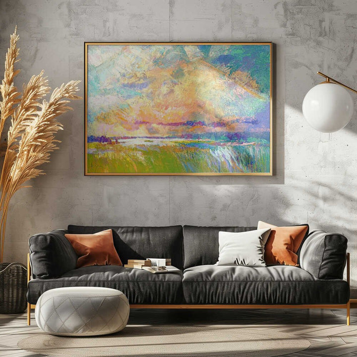 Glowing Skyline - Stretched Canvas, Poster or Fine Art Print - I Heart Wall Art - Poster Print, Canvas Print or Framed Art Print