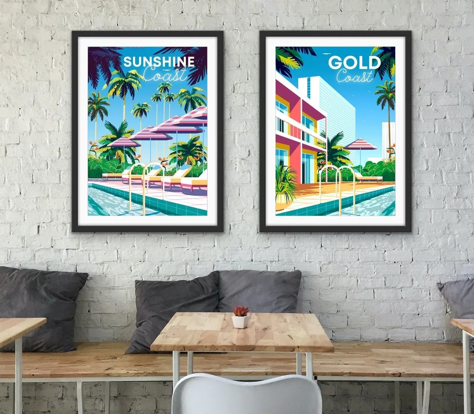 Gold Coast Resort - Vintage-Style Travel Poster - I Heart Wall Art