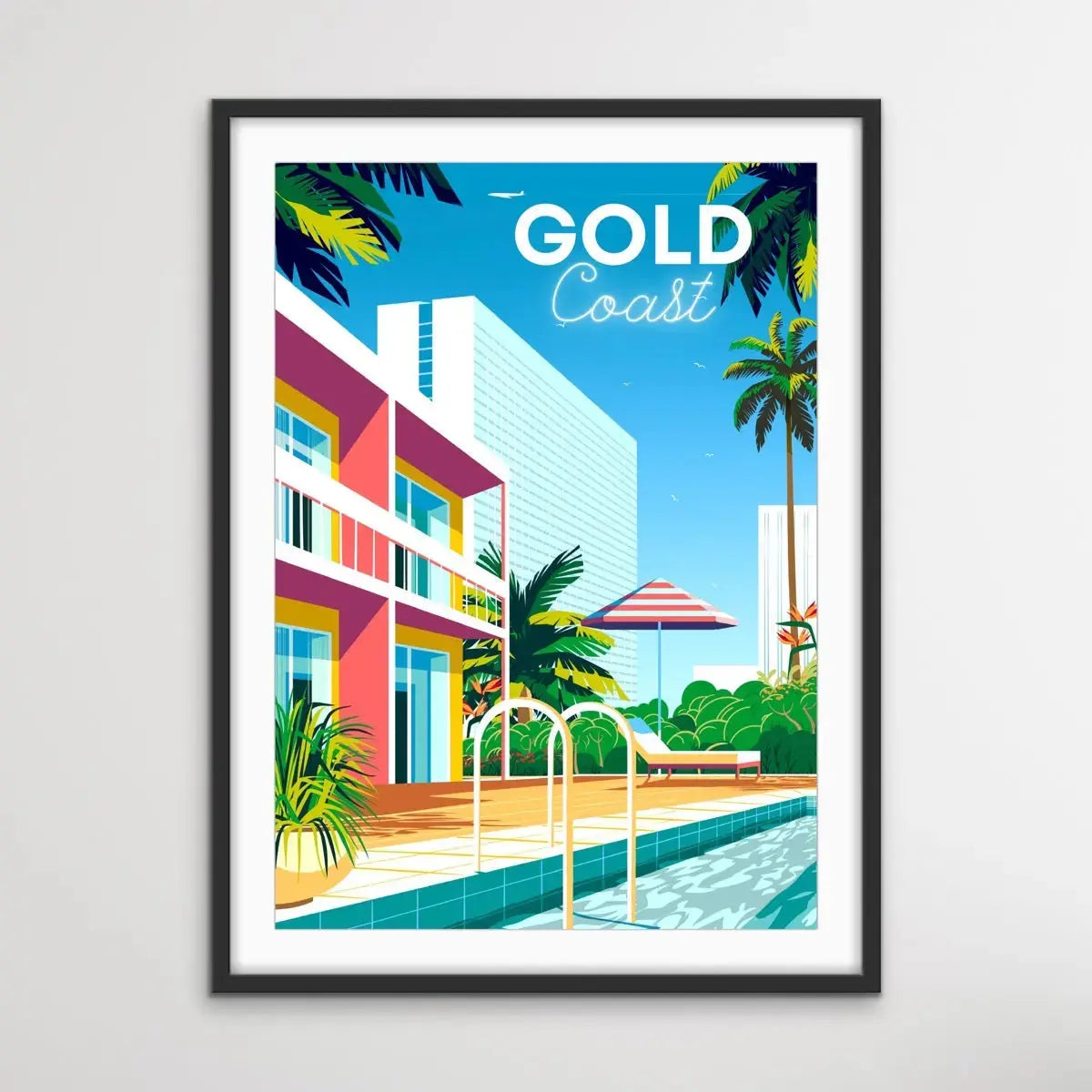 Gold Coast Resort - Vintage-Style Travel Poster - I Heart Wall Art