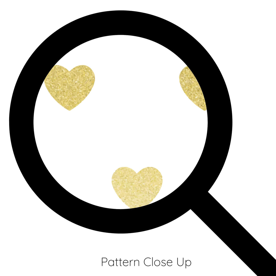 Gold Glitter-Look Loveheart Wallpaper - Quality Peel and Stick Adhesive