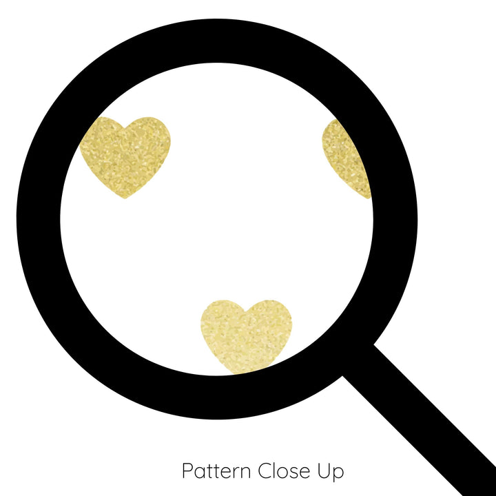 Gold Glitter-Look Loveheart Wallpaper - Quality Peel and Stick Adhesive