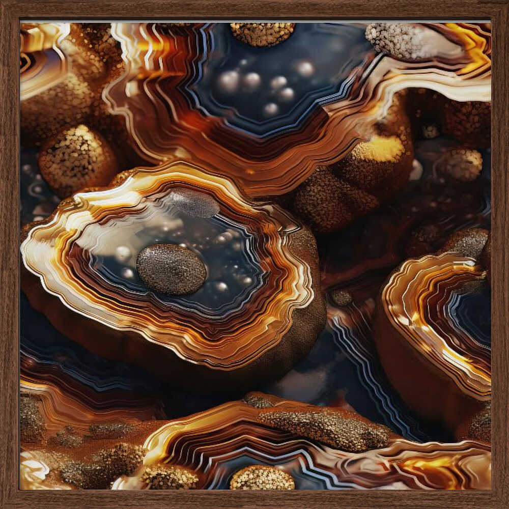 Golden Agate Layers - Square Stretched Canvas, Poster or Fine Art Print - I Heart Wall Art - Poster Print, Canvas Print or Framed Art Print