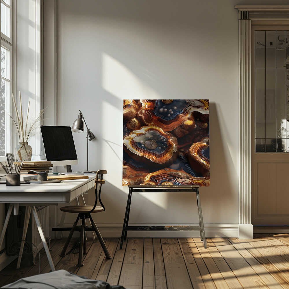 Golden Agate Layers - Square Stretched Canvas, Poster or Fine Art Print - I Heart Wall Art - Poster Print, Canvas Print or Framed Art Print