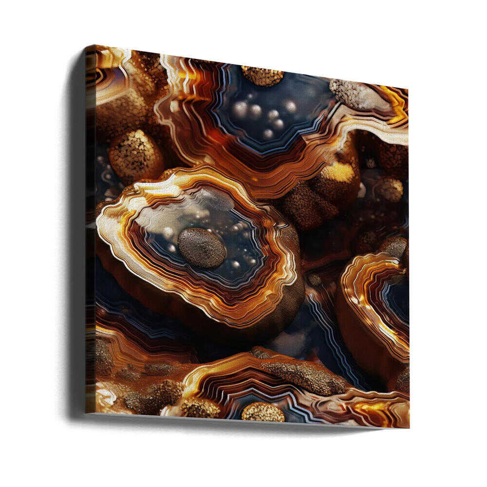 Golden Agate Layers - Square Stretched Canvas, Poster or Fine Art Print - I Heart Wall Art - Poster Print, Canvas Print or Framed Art Print