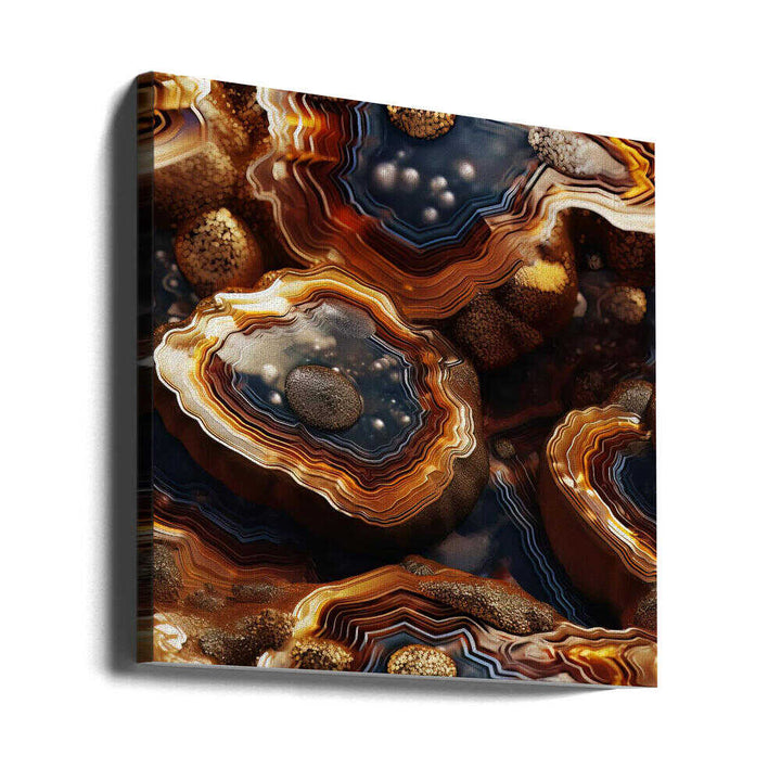 Golden Agate Layers - Square Stretched Canvas, Poster or Fine Art Print - I Heart Wall Art - Poster Print, Canvas Print or Framed Art Print