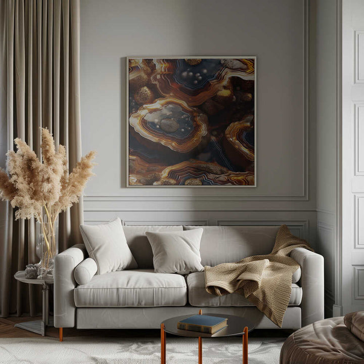 Golden Agate Layers - Square Stretched Canvas, Poster or Fine Art Print - I Heart Wall Art - Poster Print, Canvas Print or Framed Art Print