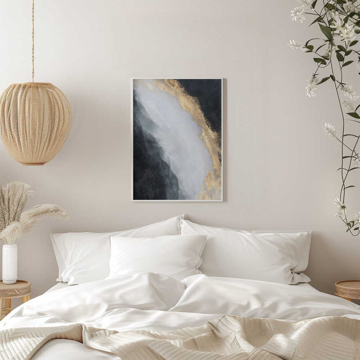 Golden Black Flow - Stretched Canvas, Poster or Fine Art Print - I Heart Wall Art - Poster Print, Canvas Print or Framed Art Print