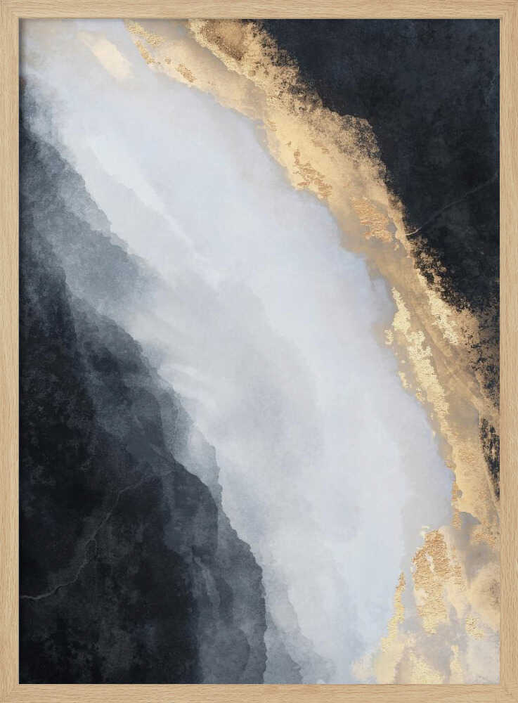Golden Black Flow - Stretched Canvas, Poster or Fine Art Print - I Heart Wall Art - Poster Print, Canvas Print or Framed Art Print
