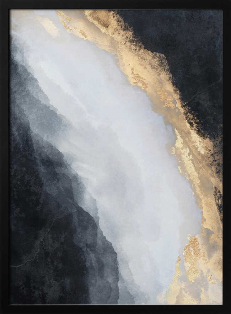 Golden Black Flow - Stretched Canvas, Poster or Fine Art Print - I Heart Wall Art - Poster Print, Canvas Print or Framed Art Print