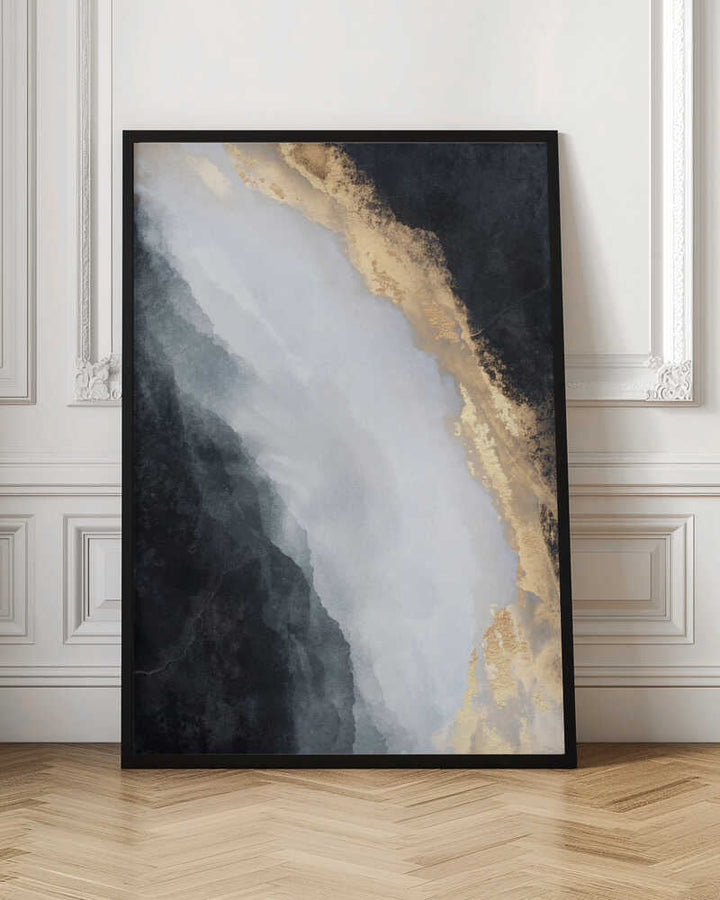 Golden Black Flow - Stretched Canvas, Poster or Fine Art Print - I Heart Wall Art - Poster Print, Canvas Print or Framed Art Print