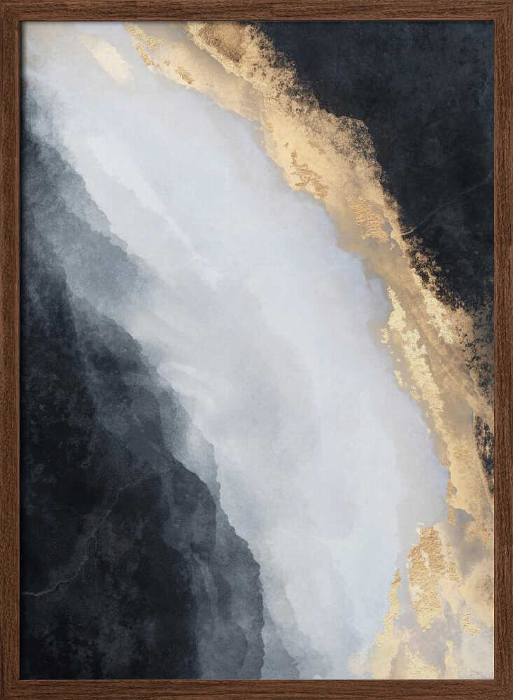 Golden Black Flow - Stretched Canvas, Poster or Fine Art Print - I Heart Wall Art - Poster Print, Canvas Print or Framed Art Print