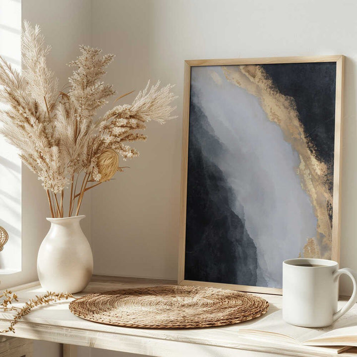 Golden Black Flow - Stretched Canvas, Poster or Fine Art Print - I Heart Wall Art - Poster Print, Canvas Print or Framed Art Print