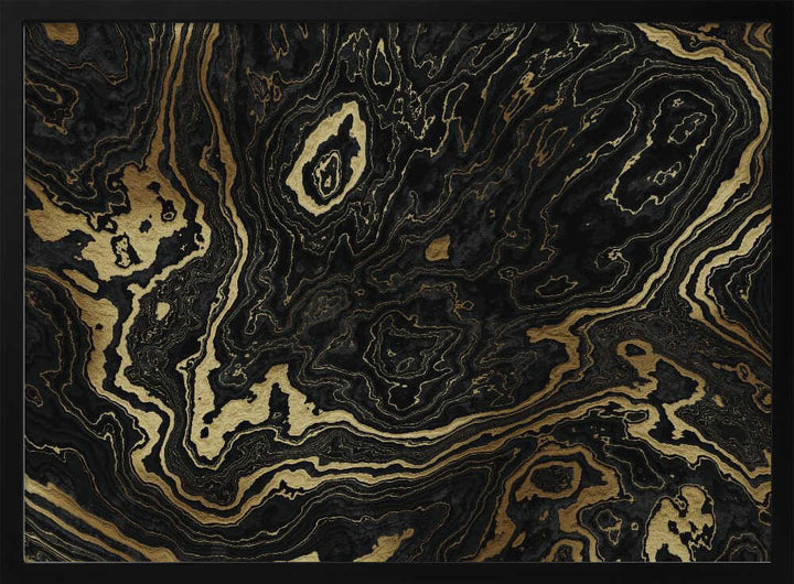 Golden Black Marble Abstract - Stretched Canvas, Poster or Fine Art Print - I Heart Wall Art - Poster Print, Canvas Print or Framed Art Print