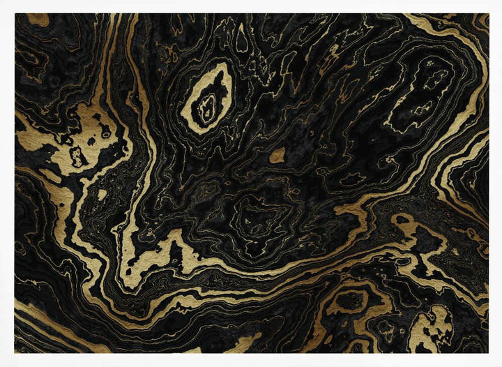 Golden Black Marble Abstract - Stretched Canvas, Poster or Fine Art Print - I Heart Wall Art - Poster Print, Canvas Print or Framed Art Print