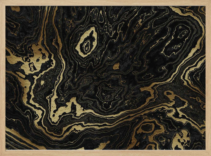 Golden Black Marble Abstract - Stretched Canvas, Poster or Fine Art Print - I Heart Wall Art - Poster Print, Canvas Print or Framed Art Print