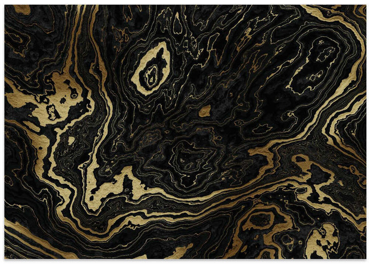 Golden Black Marble Abstract - Stretched Canvas, Poster or Fine Art Print - I Heart Wall Art - Poster Print, Canvas Print or Framed Art Print