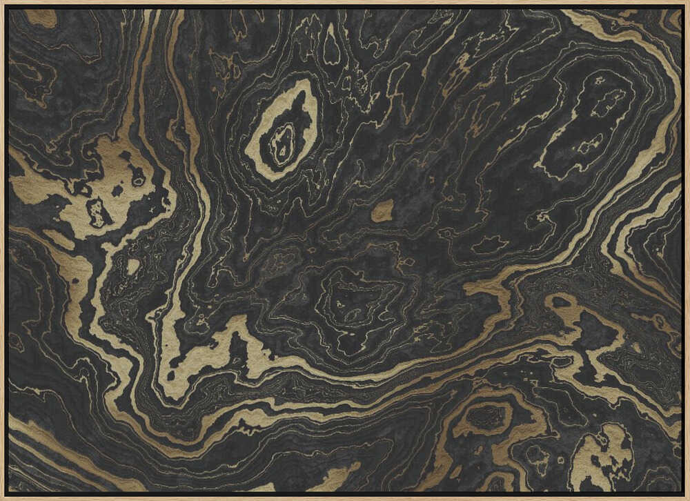Golden Black Marble Abstract - Stretched Canvas, Poster or Fine Art Print - I Heart Wall Art - Poster Print, Canvas Print or Framed Art Print