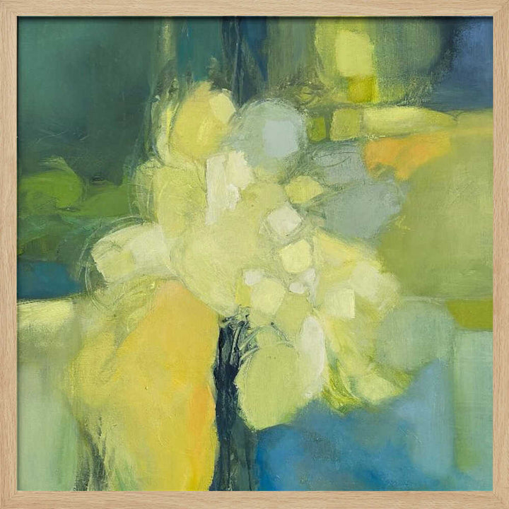 Golden Bloom Abstract - Square Stretched Canvas Poster or Fine Art Print