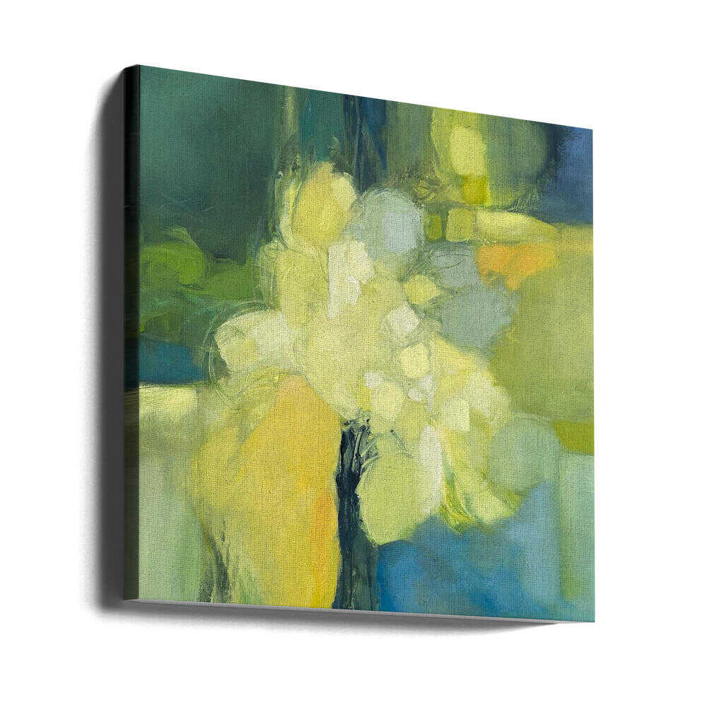 Golden Bloom Abstract - Square Stretched Canvas Poster or Fine Art Print