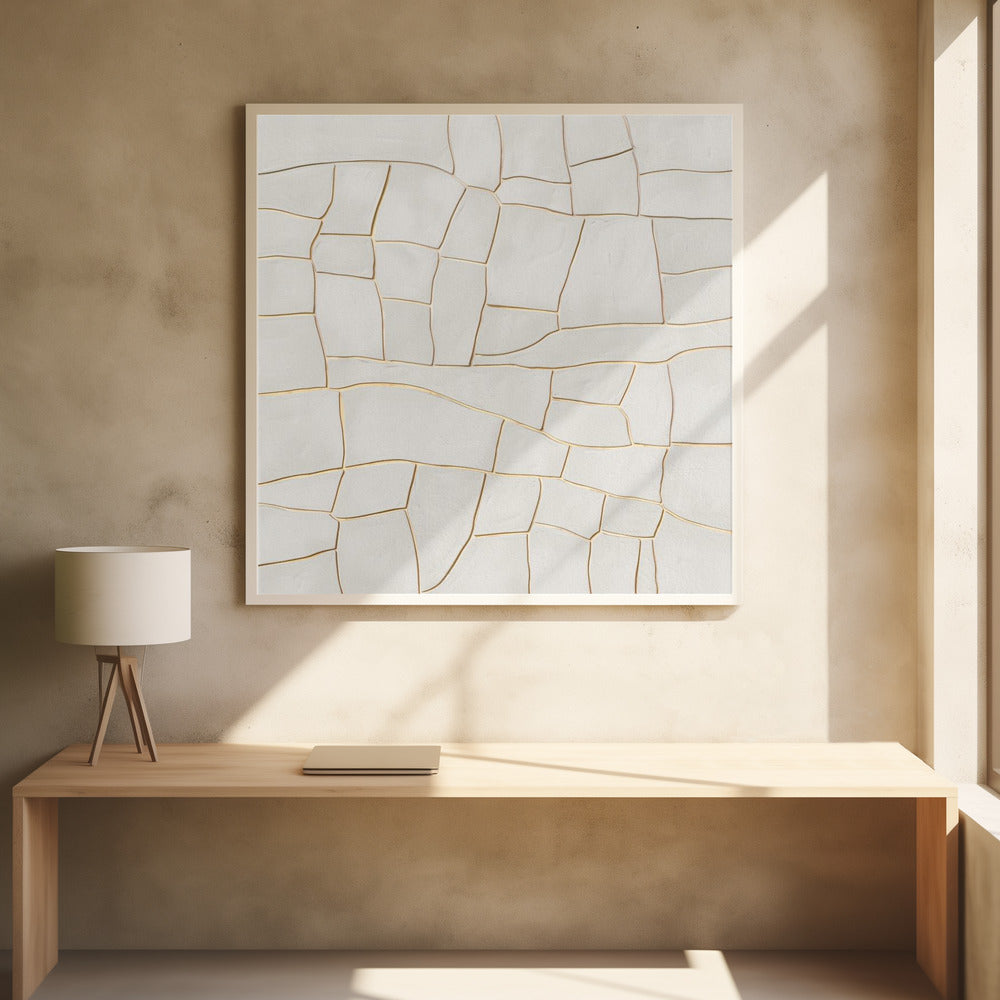 Golden crack A - Square Stretched Canvas, Poster or Fine Art Print I Heart Wall Art
