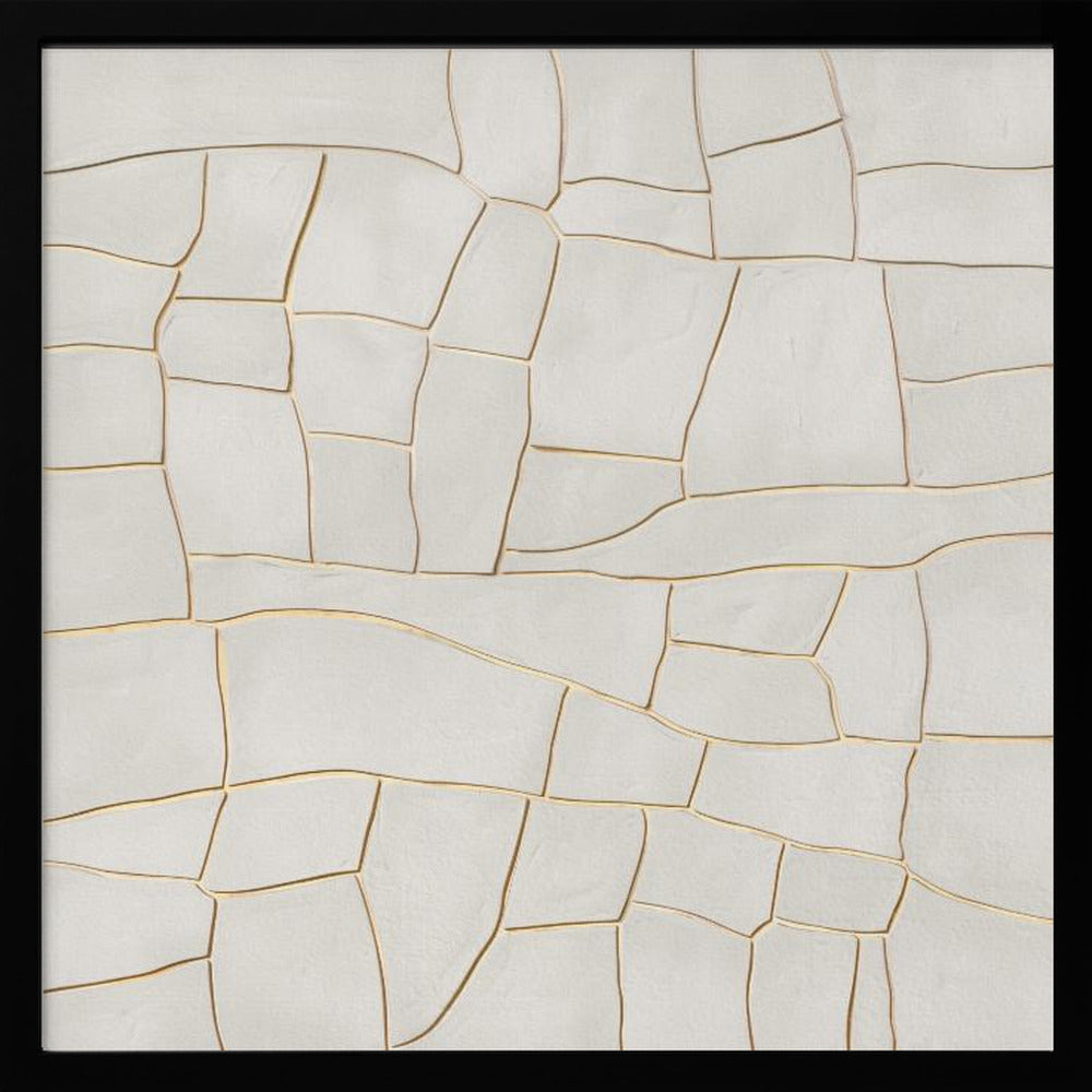 Golden crack A - Square Stretched Canvas, Poster or Fine Art Print I Heart Wall Art