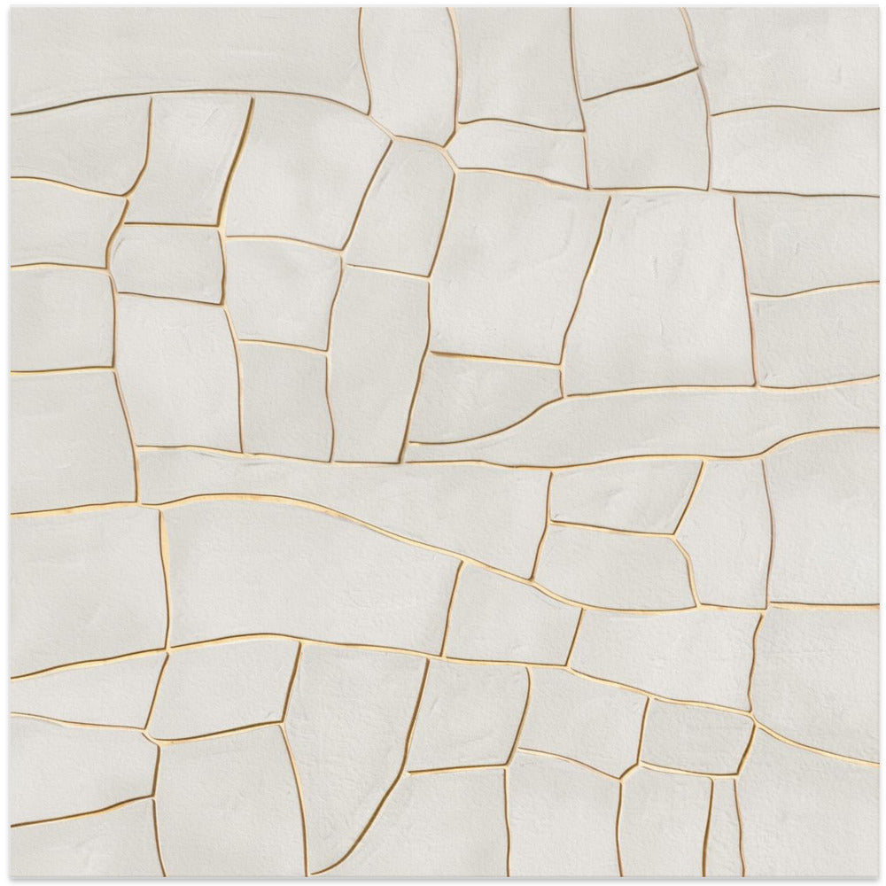 Golden crack A - Square Stretched Canvas, Poster or Fine Art Print I Heart Wall Art