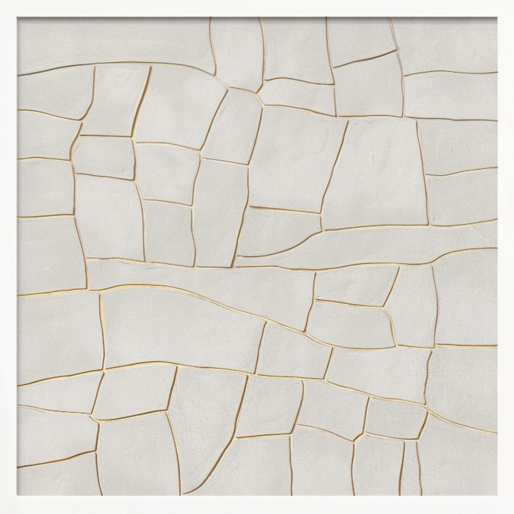 Golden crack A - Square Stretched Canvas, Poster or Fine Art Print I Heart Wall Art