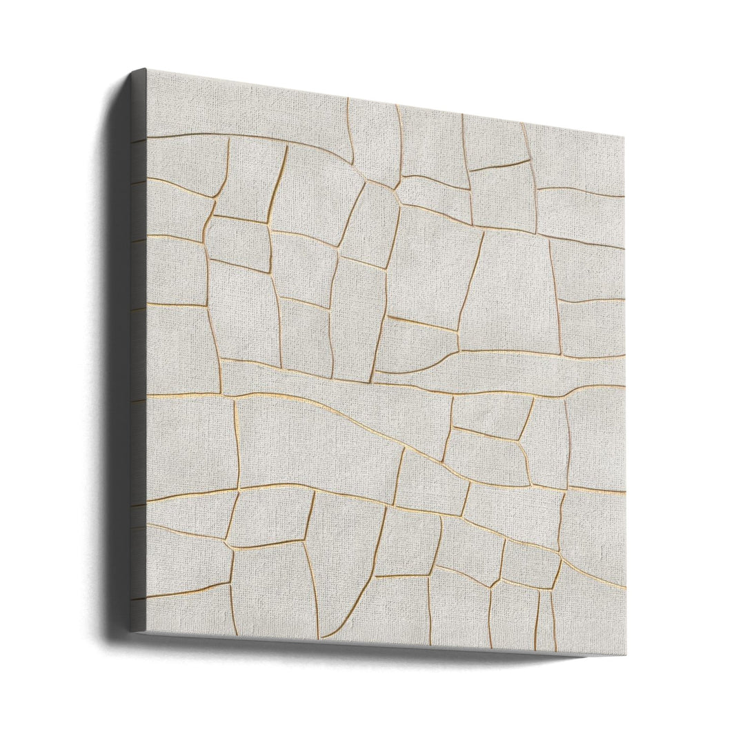 Golden crack A - Square Stretched Canvas, Poster or Fine Art Print I Heart Wall Art