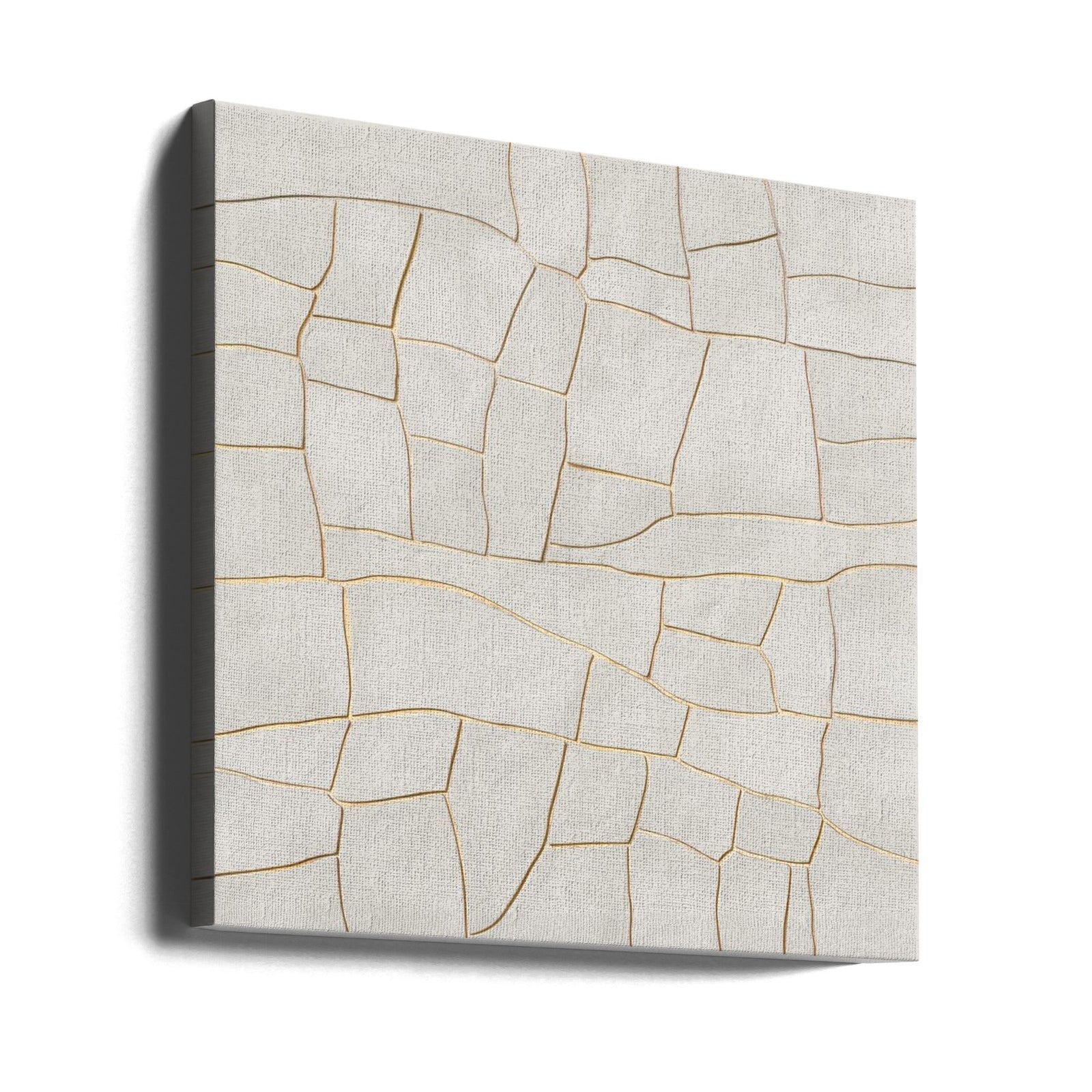 Golden crack A - Square Stretched Canvas, Poster or Fine Art Print I Heart Wall Art