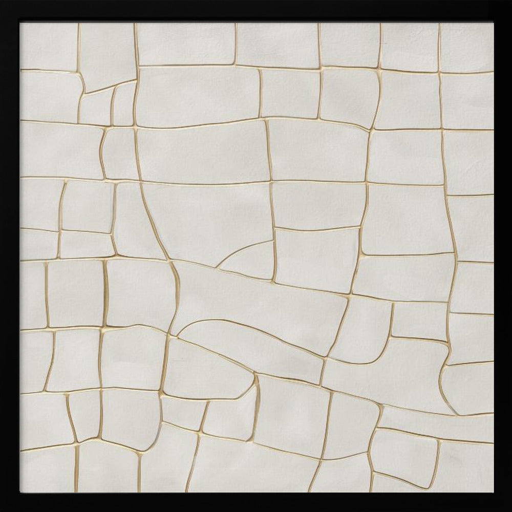 Golden crack B - Square Stretched Canvas, Poster or Fine Art Print I Heart Wall Art
