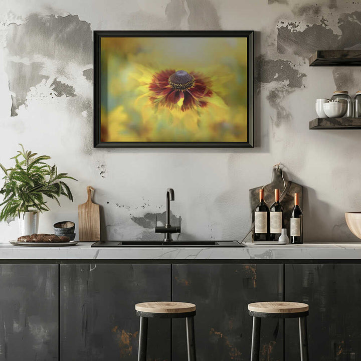 Golden Dream Bloom - Floral Photographic Stretched Canvas Poster or Fine Art Print